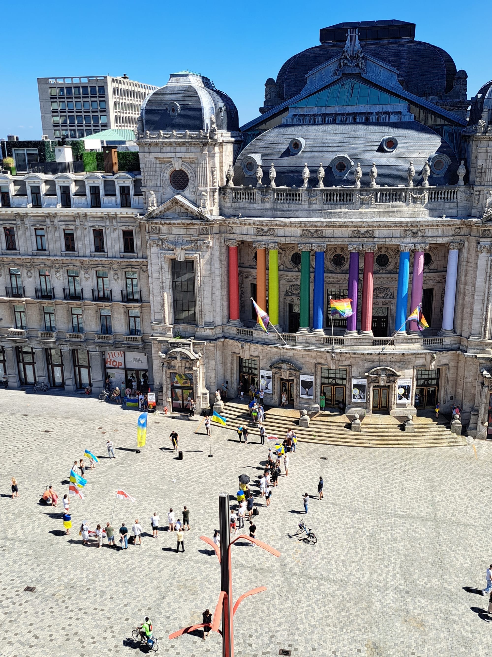 A Ukraine protest taking place in front of Antwerp Opera House